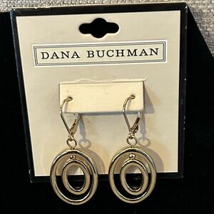 NWT Dana Buchman gold dangle oval  earrings